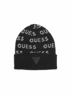 Best Sale 😀 Guess Factory Allover Logo Text Beanie for men ⌛