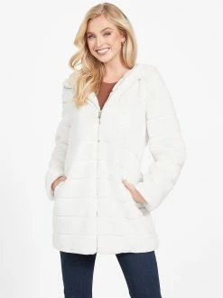 Hot Sale ✔️ Guess Factory Lonnie Faux-Fur Hoodie for 👩 women 👍