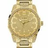 Promo 👍 Guess Factory Gold-Tone and Rhinestone Analog ⌚ Watch for men 🔥