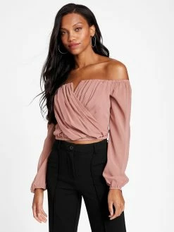 Cheap 🧨 Guess Factory Jenner Off-Shoulder Top for 👩 women ⭐
