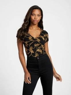 Budget 🎁 Guess Factory Ella Chain Graphic Tee for 👩 women 🧨