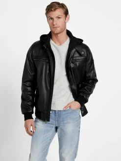 Flash Sale 😍 Guess Factory Grand Faux-Leather Jacket for men 💯