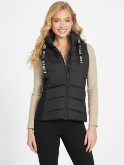 New 🔥 Guess Factory Eco Briony Hooded Puffer Vest for 👩 women 😉