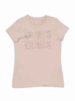Cheapest 🎁 Guess Factory Kambrie Rhinestone Logo Tee (7-14) for kids ⭐