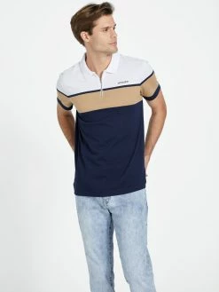 Brand new 🌟 Guess Factory Felix Color-Block Zip Polo for men ⌛