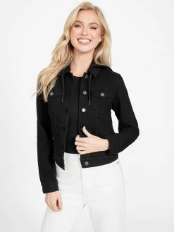 Hot Sale 🔔 Guess Factory Eco Stella Hooded Denim Jacket for 👩 women 😀