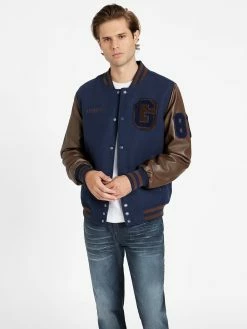 Hot Sale ❤️ Guess Factory Hooded Ivy Varsity Jacket for men 🤩
