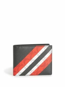Coupon 🔥 Guess Factory Bifold Logo Striped Wallet for men 🔥
