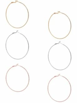 Brand new 🛒 Guess Factory Multi-Tone Textured Hoop Earrings Set for 👩 women 💯