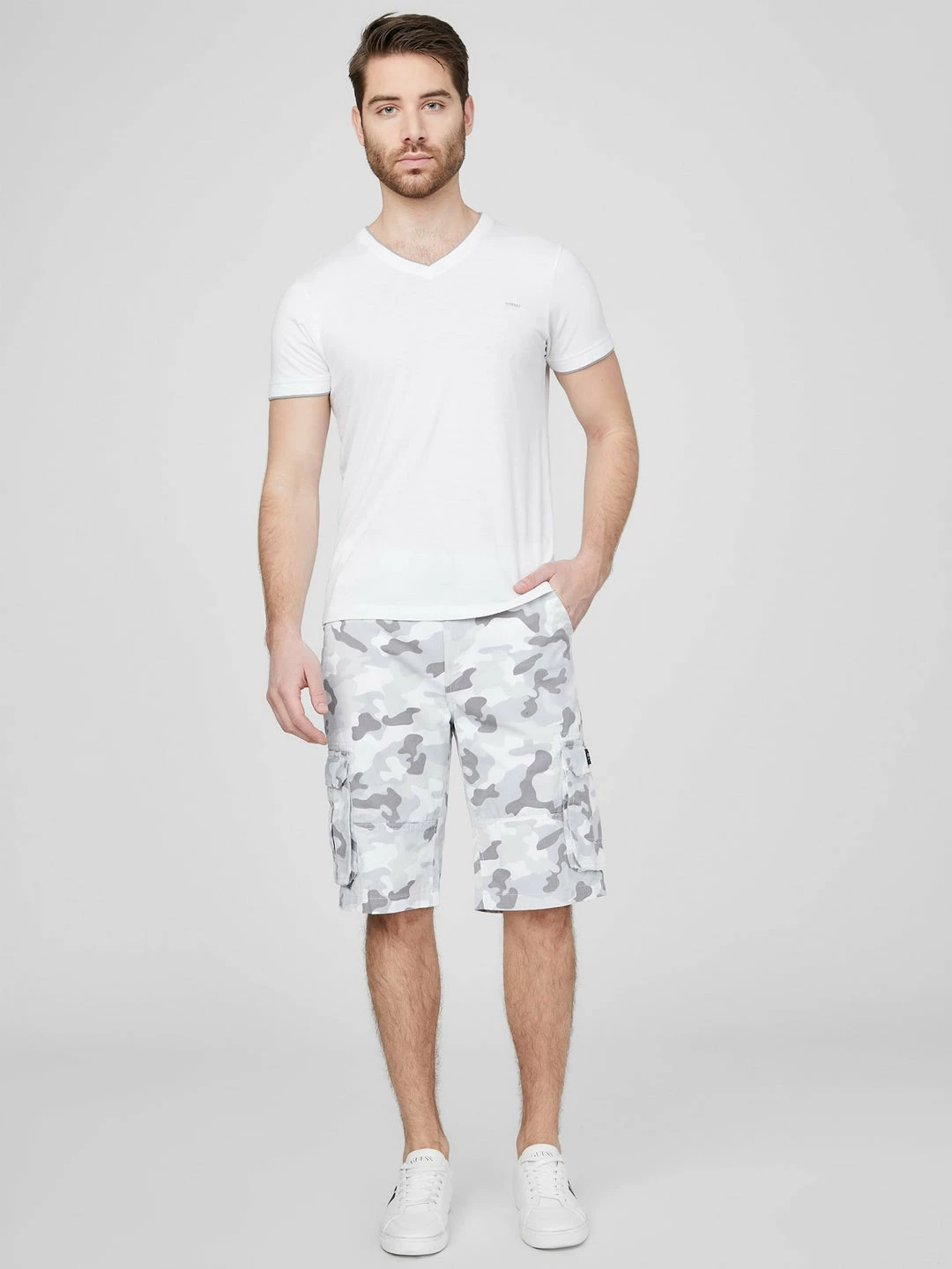 Outlet ✔️ Guess Factory Karl White Camo Cargo Shorts for men 👍 - Image 2