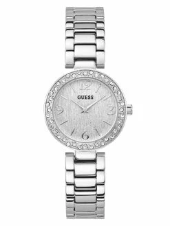 Coupon ⌛ Guess Factory Rhinestone Silver-Tone Analog ⌚ Watch for 👩 women 🎉