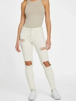 Flash Sale 🔥 Guess Factory Eco Zuley Destroyed Mid-Rise Skinny 👖 Jeans for 👩 women 🌟