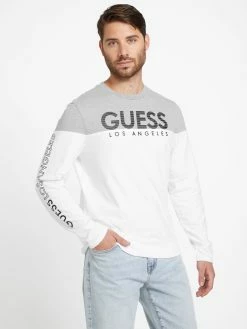 Deals ⌛ Guess Factory Eco Zion Color-Block Long-Sleeve Tee for men 😀