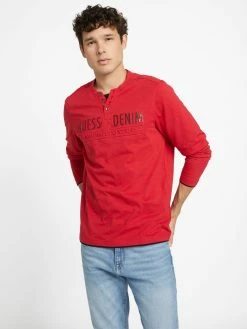 Buy 🌟 Guess Factory Edgar Logo Long-Sleeve Tee for men 🧨