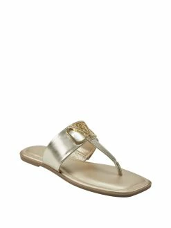 Deals ⌛ Guess Factory Frosty Bling T-Strap 🩴 Sandals for 👩 women 👏