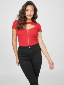 Top 10 😀 Guess Factory Eagan Zip-Front Top for 👩 women 🥰