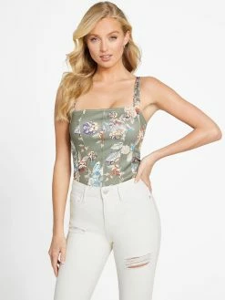 Coupon 🛒 Guess Factory Tahira Printed Sleeveless Bodysuit for 👩 women ✔️