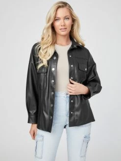 New ✔️ Guess Factory Java Faux-Leather Jacket for 👩 women 🥰