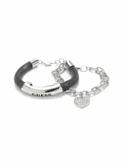 Brand new 👏 Guess Factory Hematite-Tone Mesh ID Bracelet for 👩 women ⌛