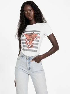 Discount ⌛ Guess Factory Eco Trinity Logo Tee for 👩 women 😀