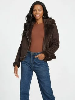 Wholesale 🌟 Guess Factory Lavin Shearling Jacket for 👩 women 🤩