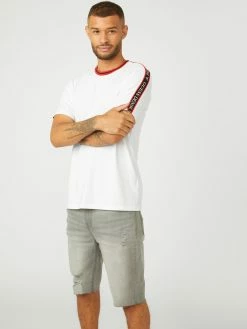 Outlet 😀 Guess Factory Hyatt Logo Tape Tee for men 🌟