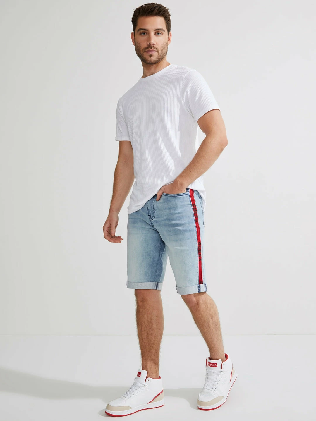 Best Sale ๐คฉ Guess Factory Eco Lancaster Denim Shorts for men ๐ - Image 2
