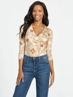 Coupon 🤩 Guess Factory Eco Fannah Printed Bodysuit for 👩 women 👏