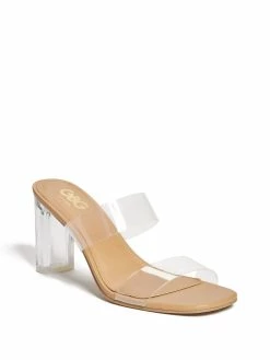 Coupon ✨ Guess Factory Shelby Clear Acrylic Block 👠 Heels for 👩 women ✨