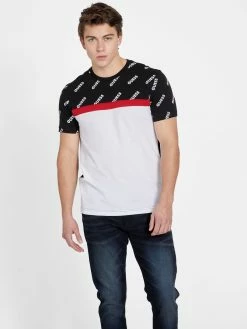 Coupon 👏 Guess Factory Montel Color-Block Logo Tee for men 👍