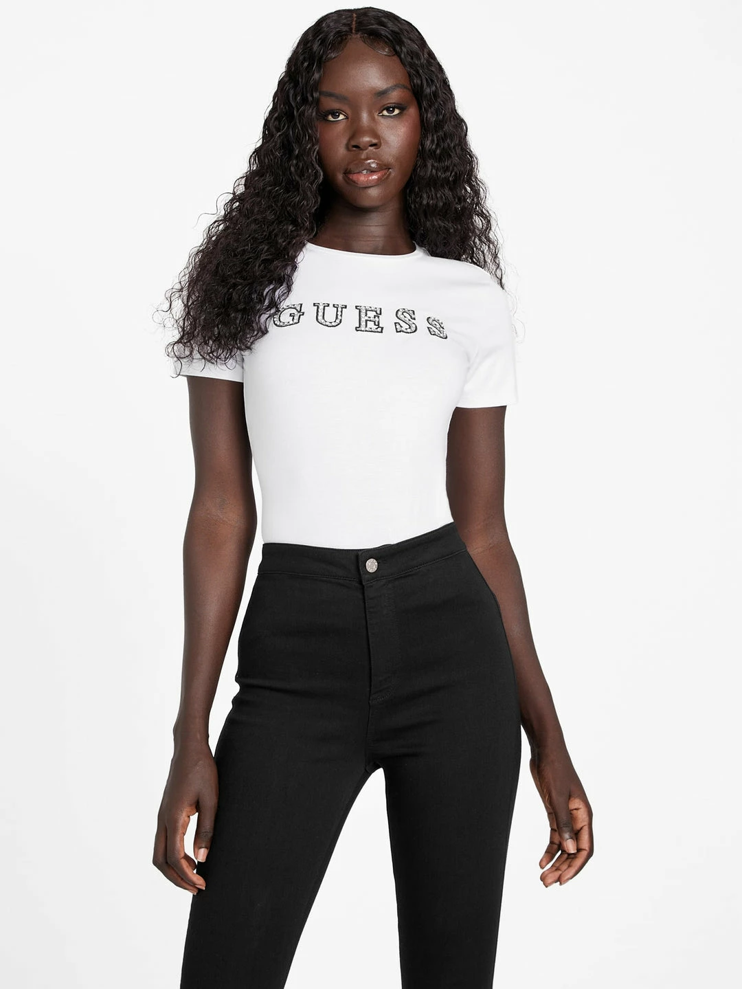 Top 10 👍 Guess Factory Jill Rhinestone Logo Tee for 👩 women ✨ - Image 9