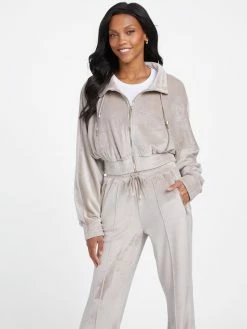 Wholesale 🔔 Guess Factory Eco Uma Velour Zip-Up Jacket for 👩 women ✨