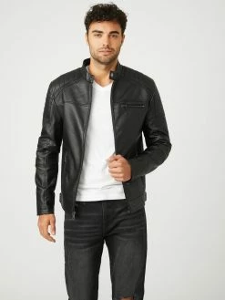 Buy 🔥 Guess Factory Daniel Faux-Leather Biker Jacket for men 🥰