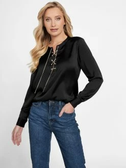 Coupon 🔥 Guess Factory Mayra Satin Top for 👩 women 🎁