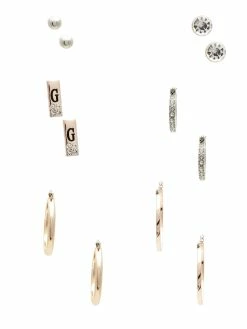 Coupon ✨ Guess Factory Mixed-Metal Hoop and Stud Earrings Set for 👩 women 🎁