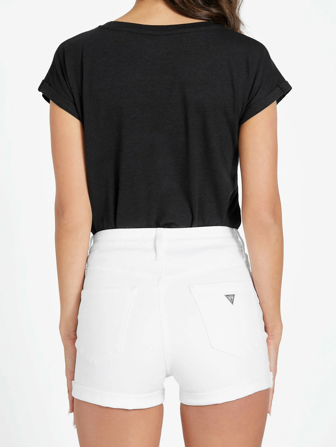 New 😀 Guess Factory Mandarine Button Fly Cuffed Denim Shorts for 👩 women 🔔 - Image 4