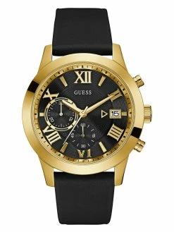 Best deal 👏 Guess Factory Gold-Tone and Leather Multifunction ⌚ Watch for men 😀