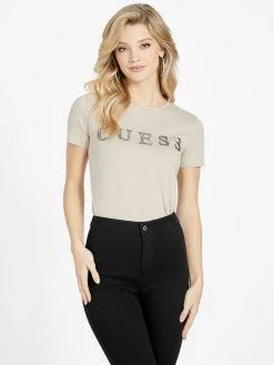 Top 10 ✨ Guess Factory Pepper Rhinestone Logo Tee for 👩 women 💯