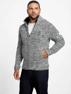 Buy 👍 Guess Factory Lane Wool-Blend Zip Sweater for men 🌟