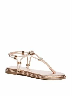 Best Sale 🛒 Guess Factory Coins Stretch T-Strap 🩴 Sandals for 👩 women 🔔