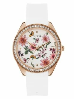 Cheap 💯 Guess Factory Floral and Rhinestone Analog ⌚ Watch for 👩 women 😍