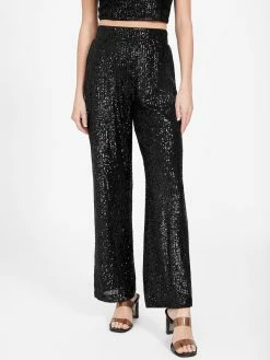 Deals 🔔 Guess Factory Sabine Sequin Palazzo Pants for 👩 women 🥰