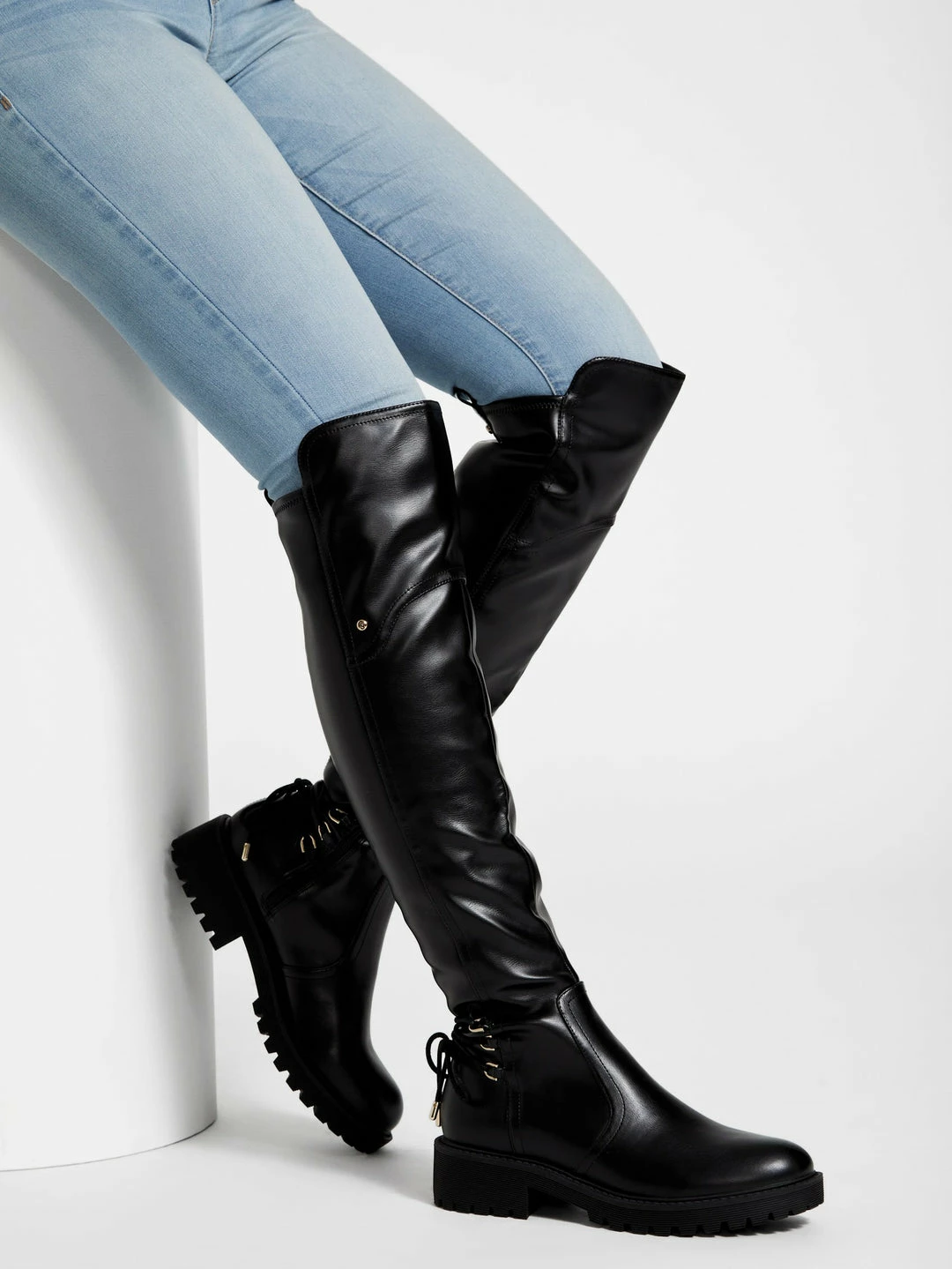 Deals 😀 Guess Factory Tall Laced 🥾 Boots for 👩 women 🛒 - Image 2