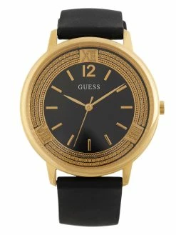 Best deal 😍 Guess Factory Black Silicone and Gold-Tone ⌚ Watch for 👩 women 🤩