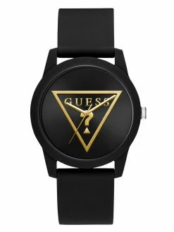 Discount ⭐ Guess Factory Gold-Tone and Black Silicone Analog ⌚ Watch for men 😉