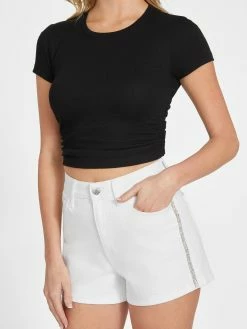 Cheapest 🛒 Guess Factory Piatta Ultra High-Rise Shorts for 👩 women ⭐