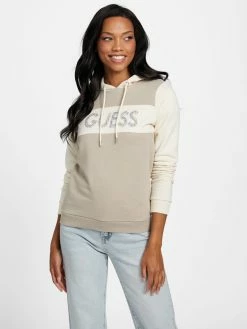 New 🛒 Guess Factory Albie Crushed Stone Logo Hoodie for 👩 women 🎉