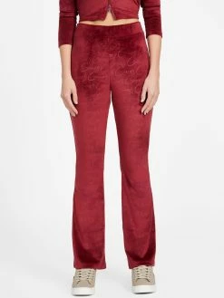 Cheapest 🥰 Guess Factory Eco Abia Velour Flare Pants for 👩 women 👍