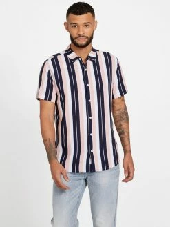 Discount 😍 Guess Factory Naria Stripe 👚 Shirt for men 🥰