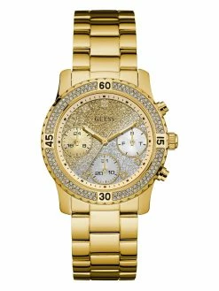 Best Pirce 😀 Guess Factory Gold-Tone Ombre Shimmer Multifunction ⌚ Watch for 👩 women ⭐